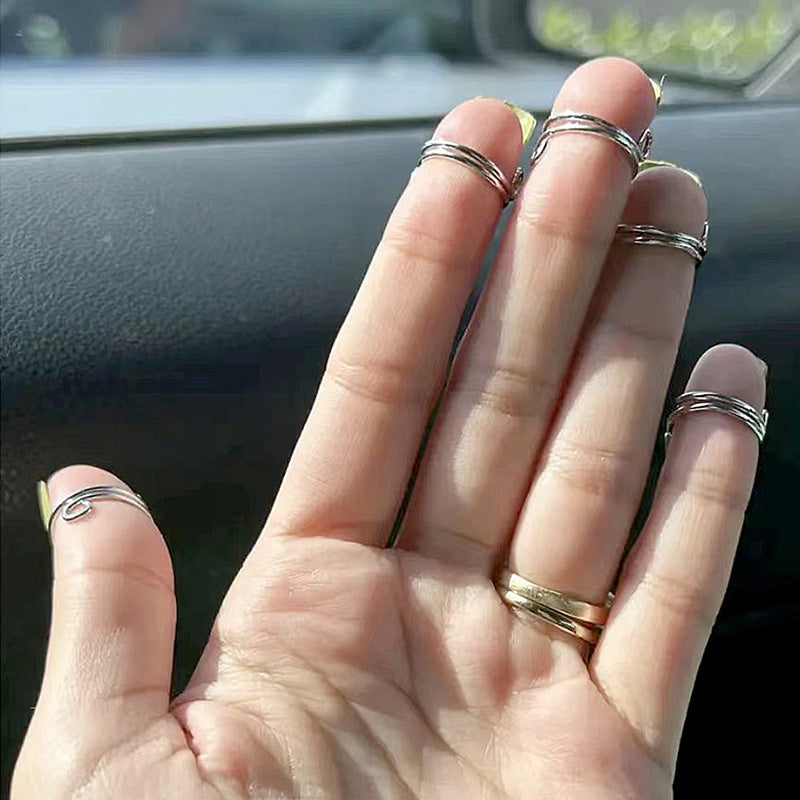 Metal Nail Rings - 10 PCS