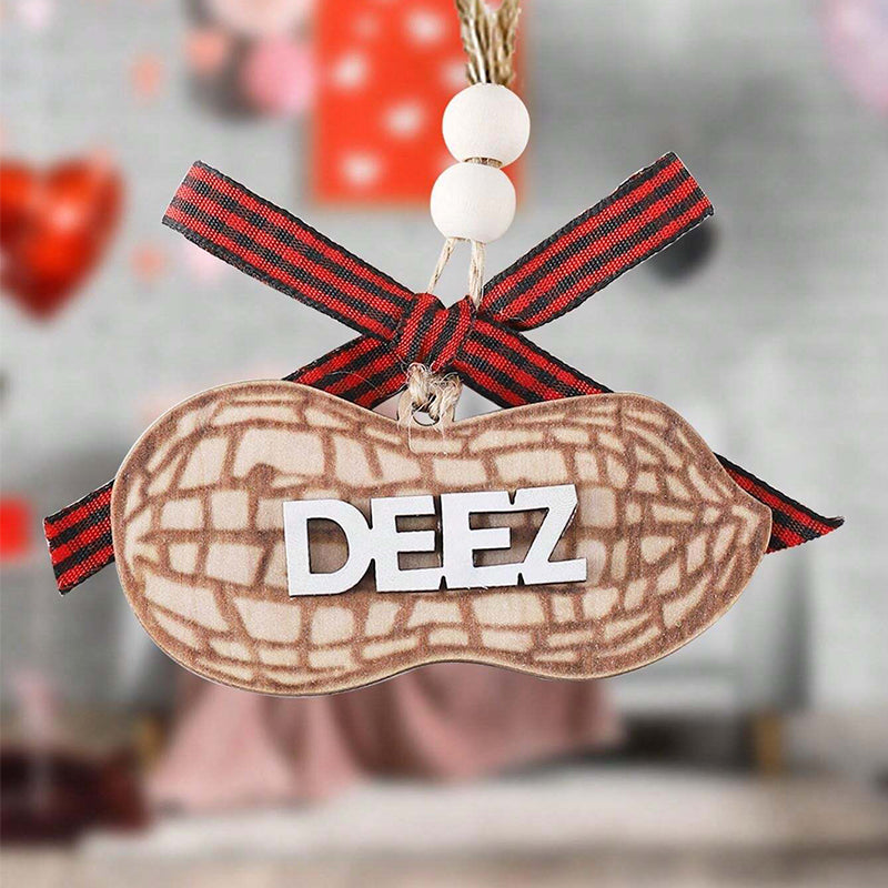 Wooden Peanut Shaped Car Hanging Ornament
