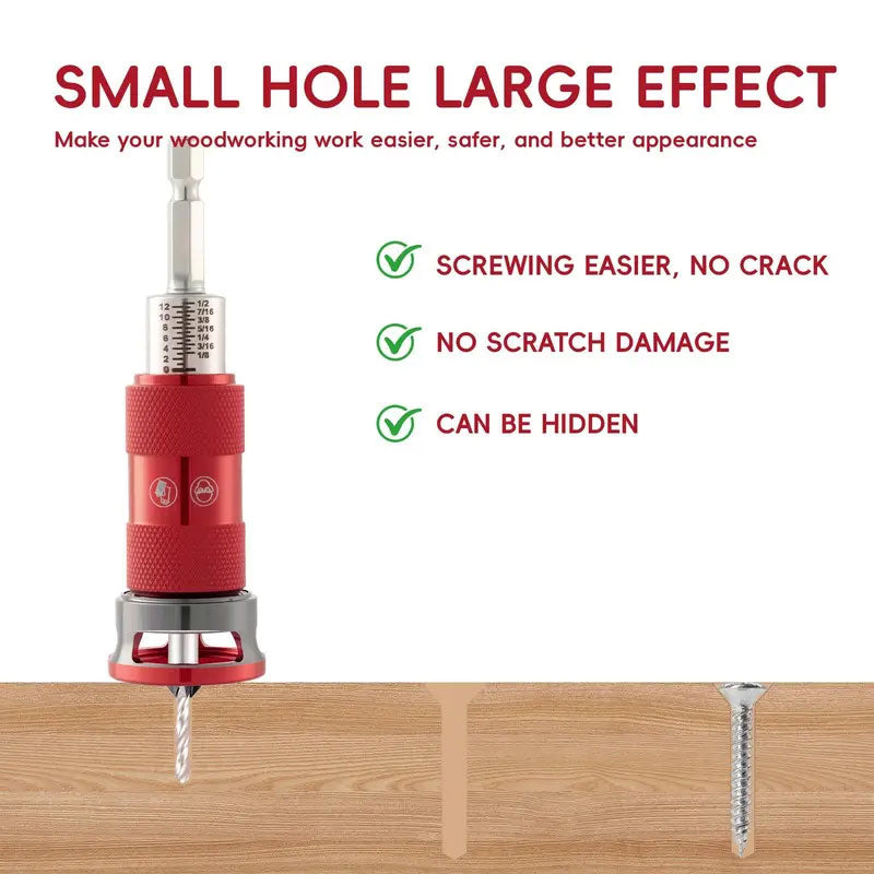 Adjustable Woodworking Countersink Drill Bit Set