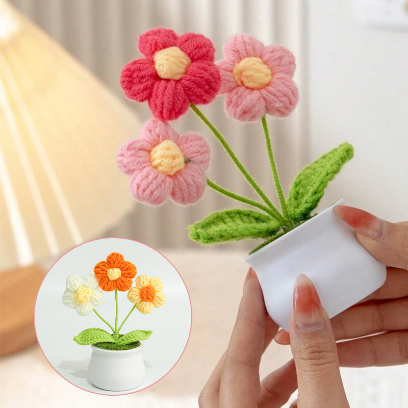 Handmade Crochet Bouquet Potted Flowers