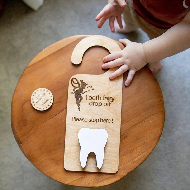Wooden Tooth Fairy Door Hanger