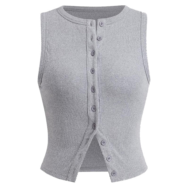 Sleeveless Buttoned Vest