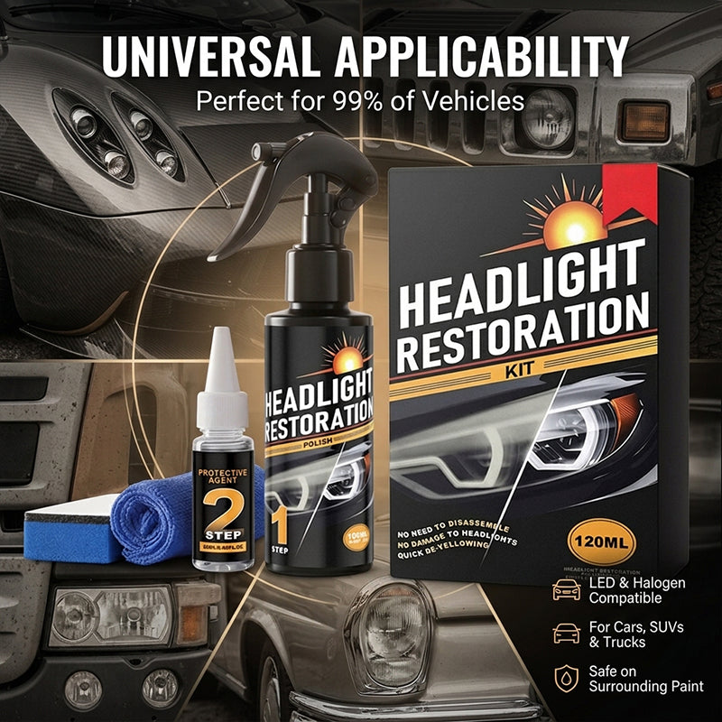 Car Headlight Restoration Kit for Yellowing & Oxidation