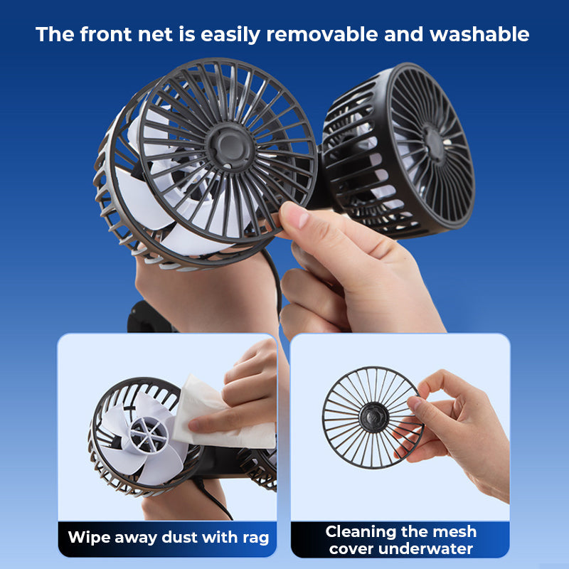 Upgraded Dual Head Mini Usb Car Fan