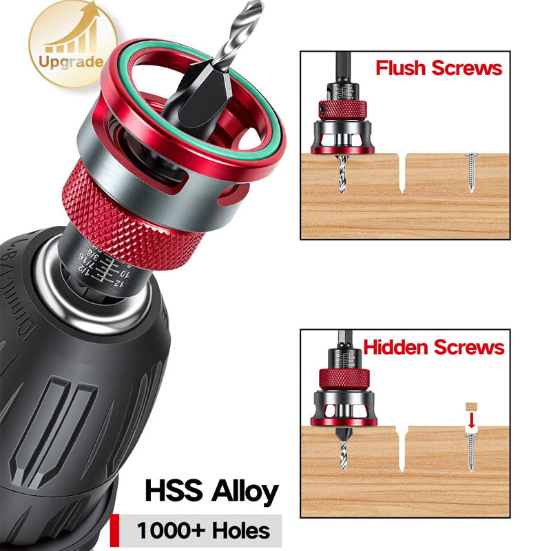 Adjustable Woodworking Countersink Drill Bit Set