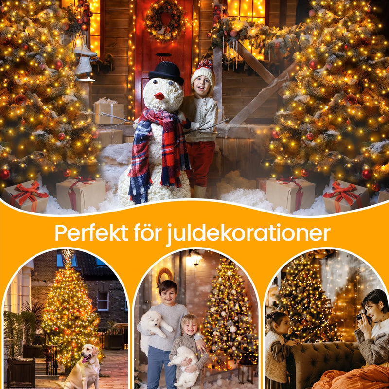 Julgran vattenfall ljus med ring