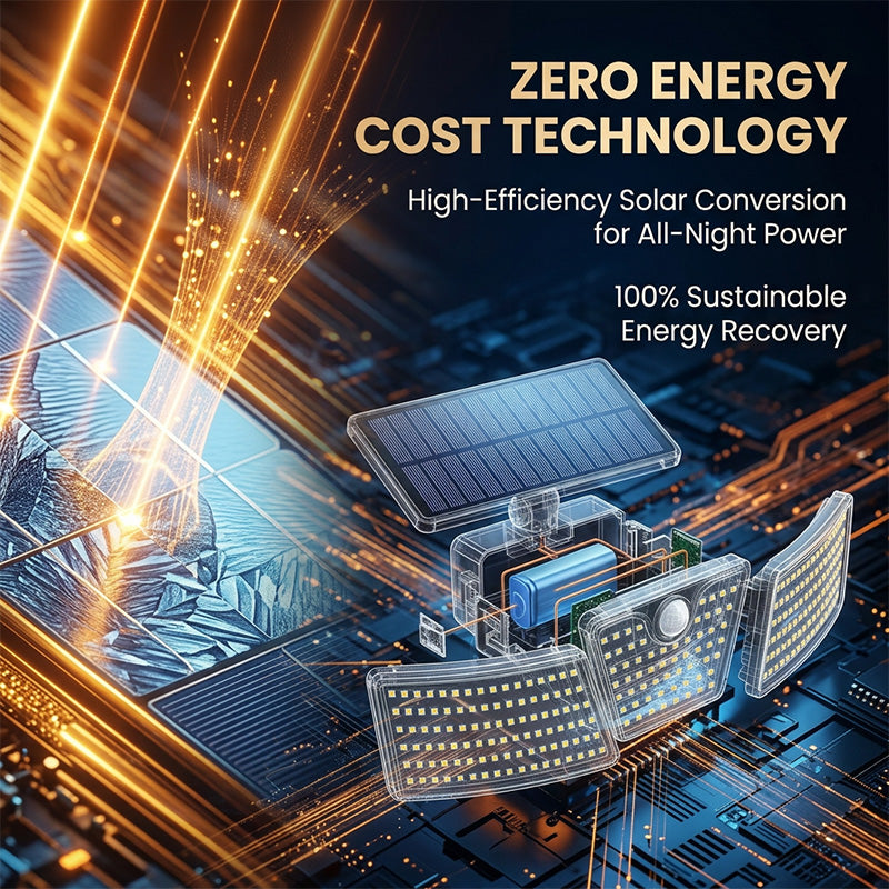 3-Head Solar Motion Sensor Security Light