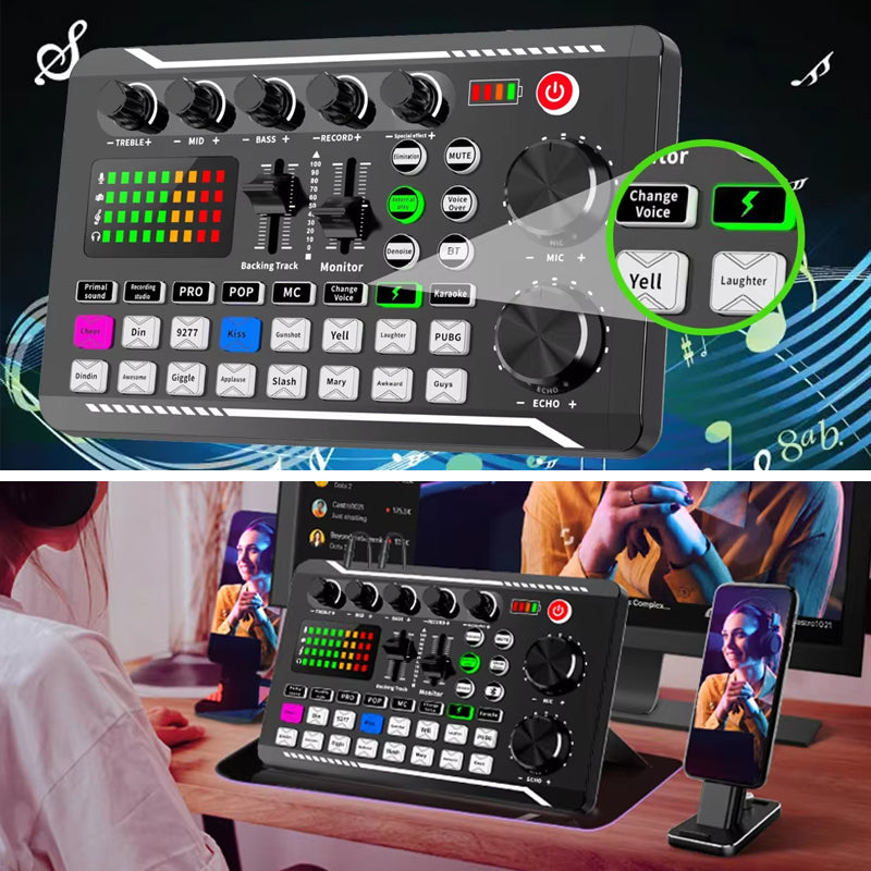 Live Sound Card with DJ Mixer Effects & Voice Changer