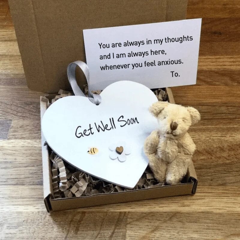 Trähjärtficka Teddy Bear Kram