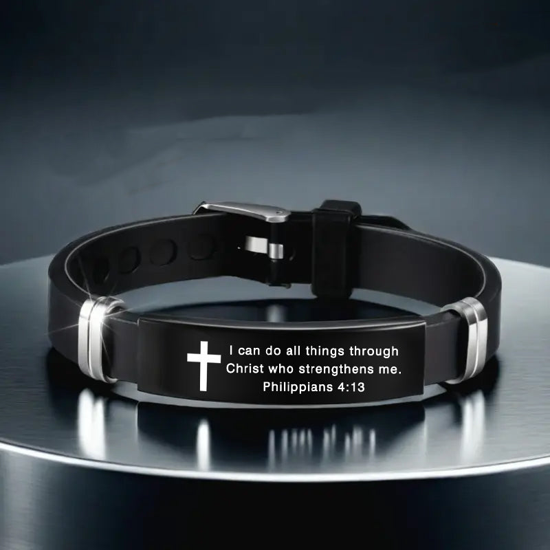 Inspirational Quote Bible Verse Cross Bracelets