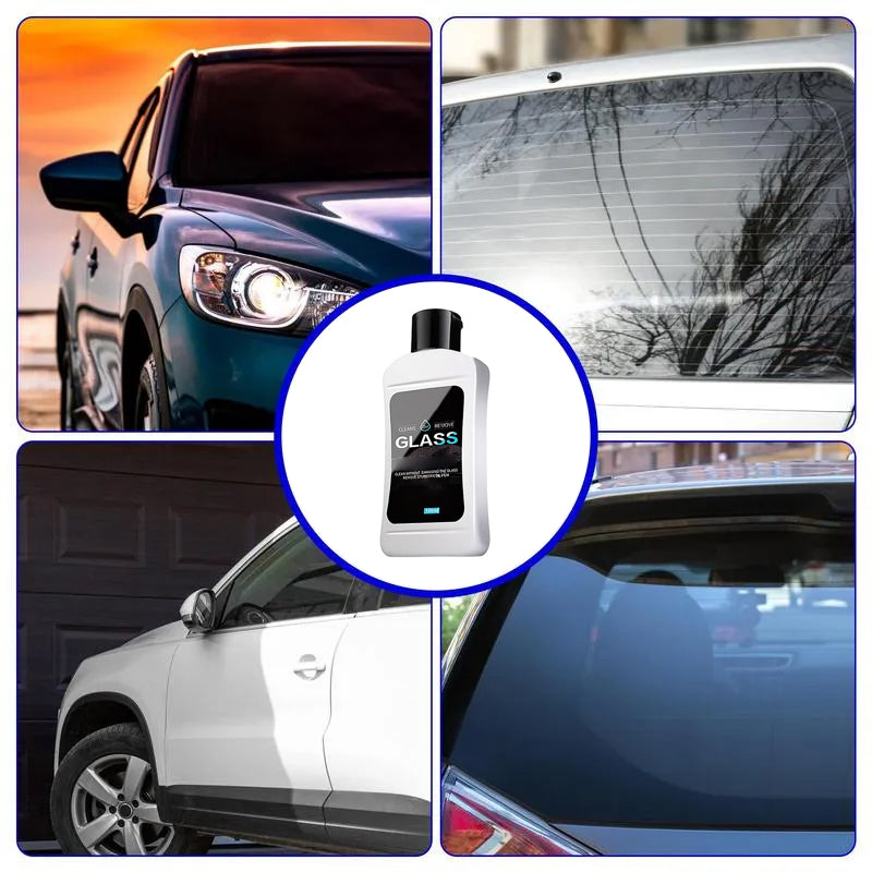 Car glass oil film cleaner