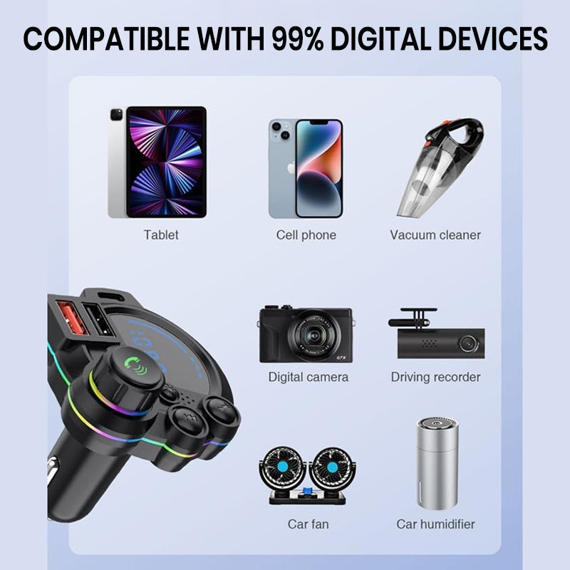 Bluetooth Car Charger with FM Transmitter