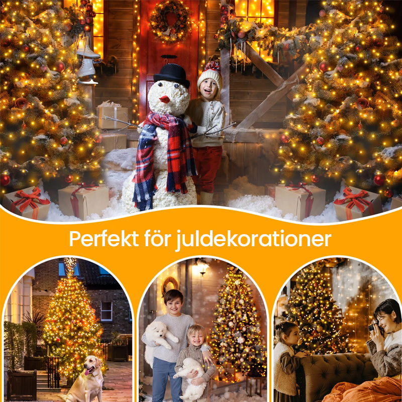 Julgran vattenfall belysning med ring