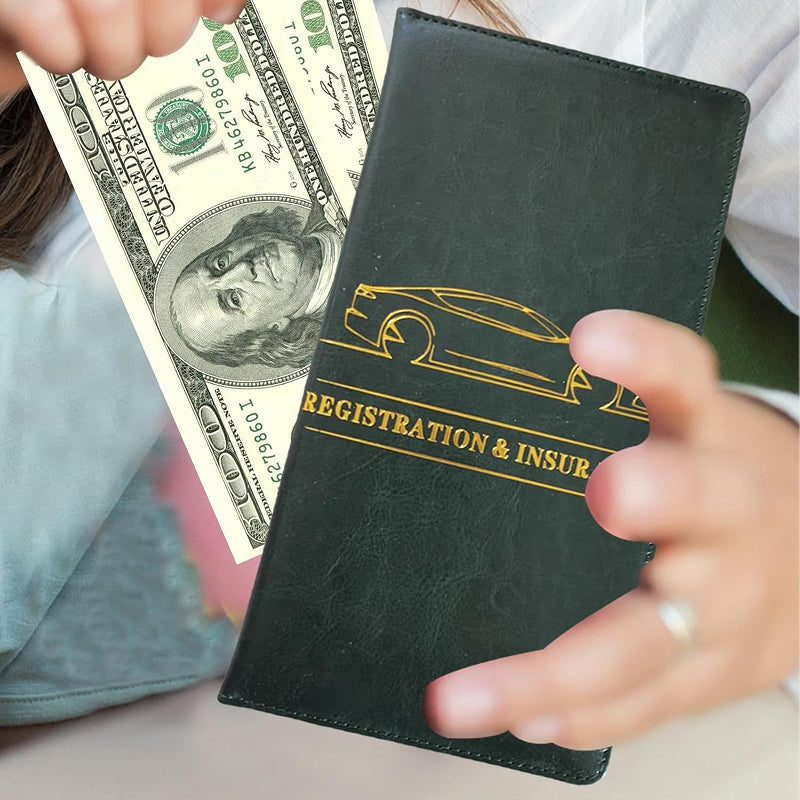 Car Insurance & License Leather Holder Wallet