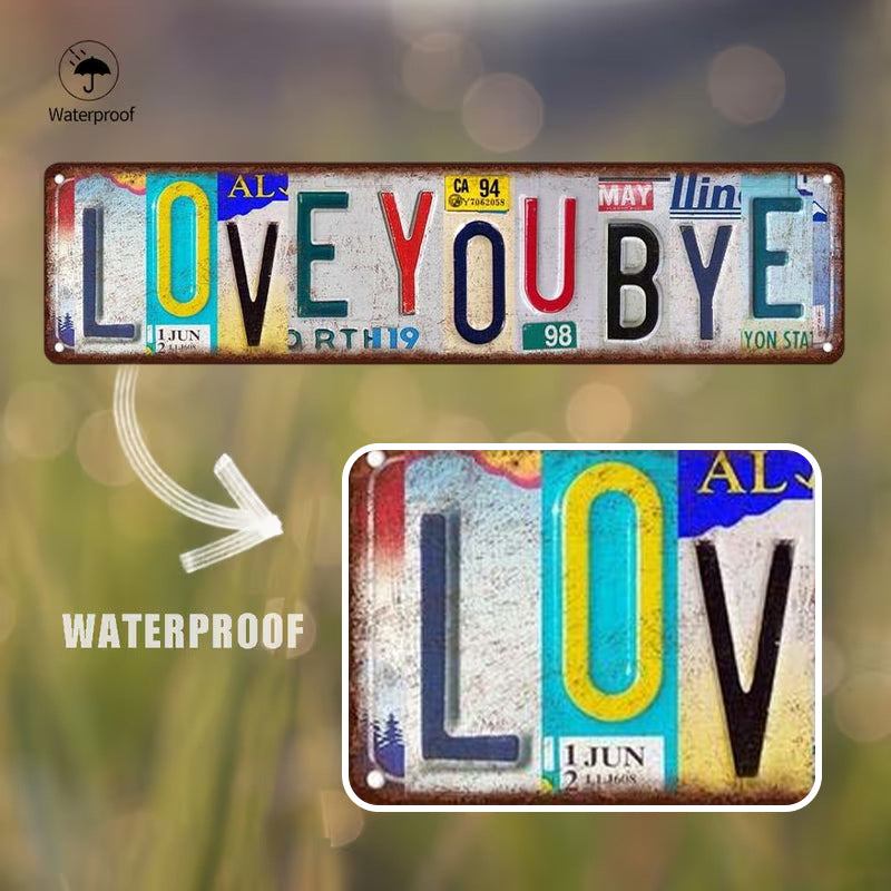 Retro License Plate Style Tin Sign Wall Decor