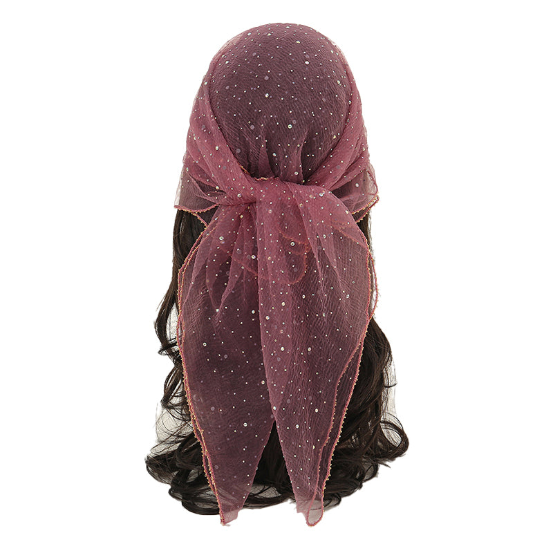 Women's Glitter Decor Head Scarf