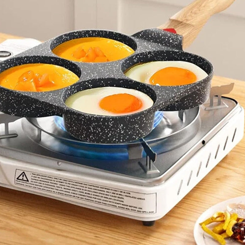 4-Hole Non-Stick Egg Frying Pan with Handle