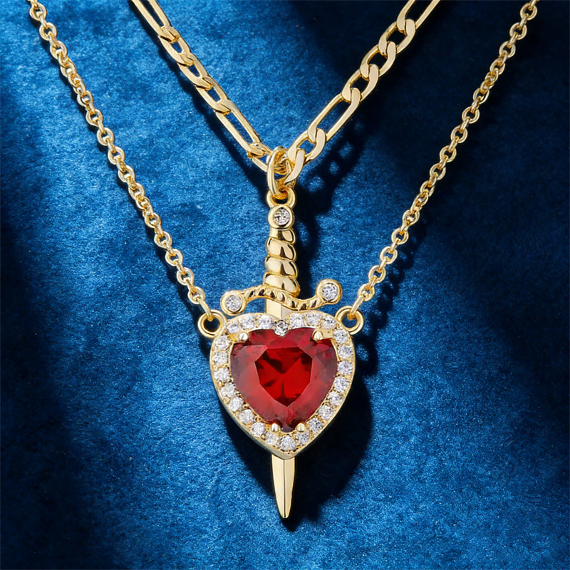 Sword Heart Pendant Necklace
