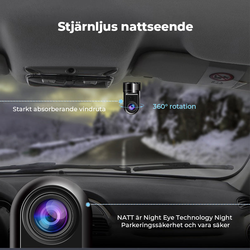 1080P HD 360° Roterande Mini ADAS Dashcam