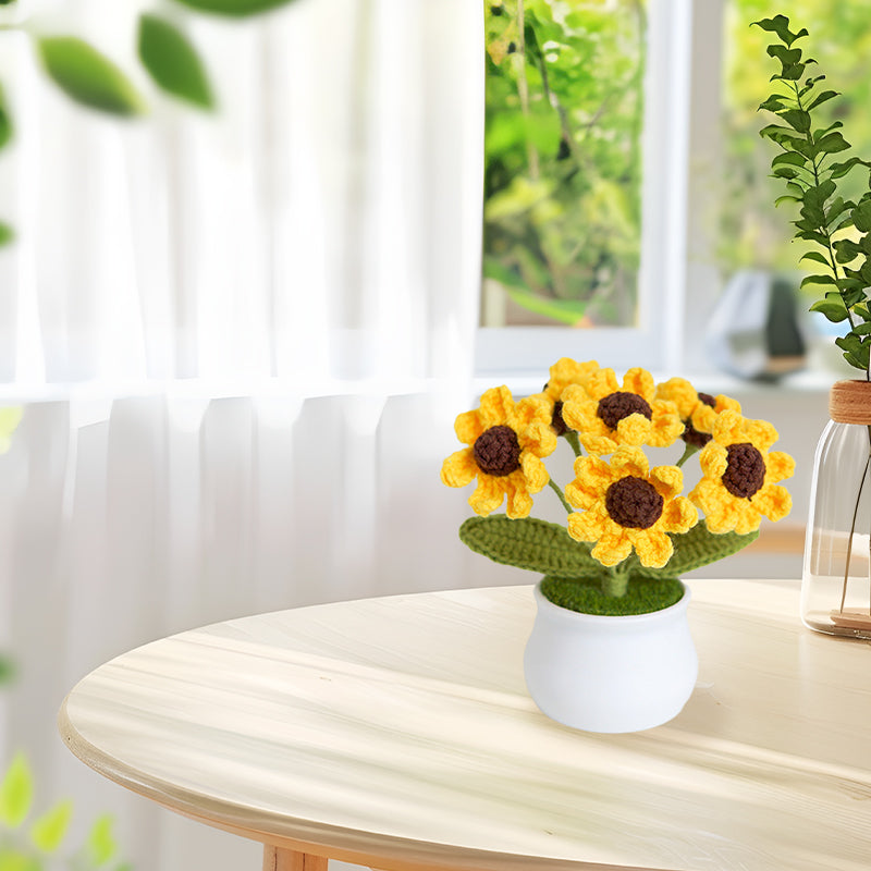 Handmade Crochet Bouquet Potted Flowers