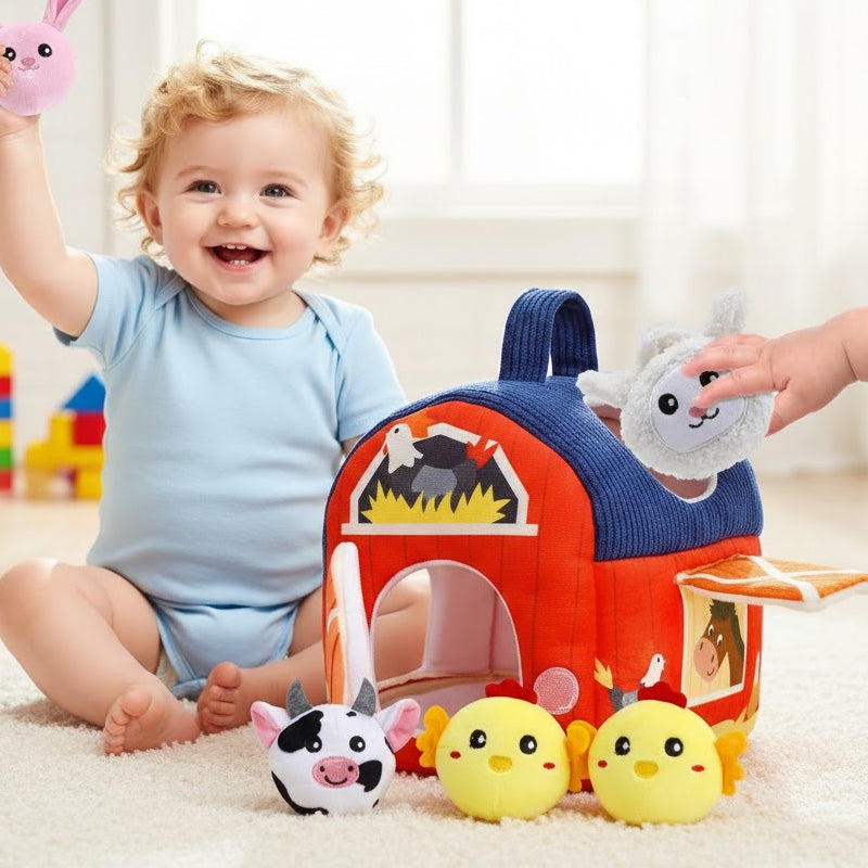 Surprise Barn with Stuffed Farm Animals