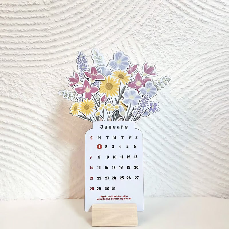 2025 blomma blommor skrivbordskalender