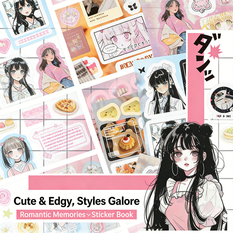 Romantic Memories Vintage Manga & Showa Style Die-cut Sticker Book
