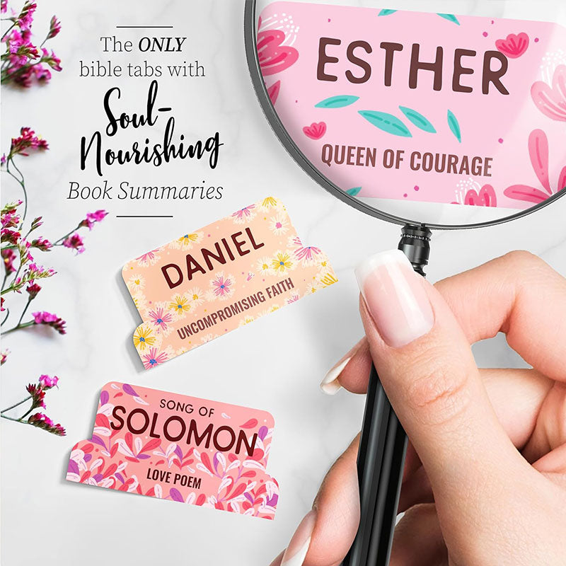 Floral Bible Tabs 66 Peel-and-Stick