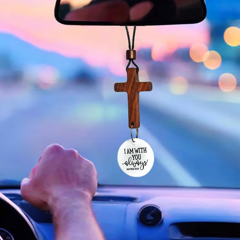 Scripture Cross Car Charm