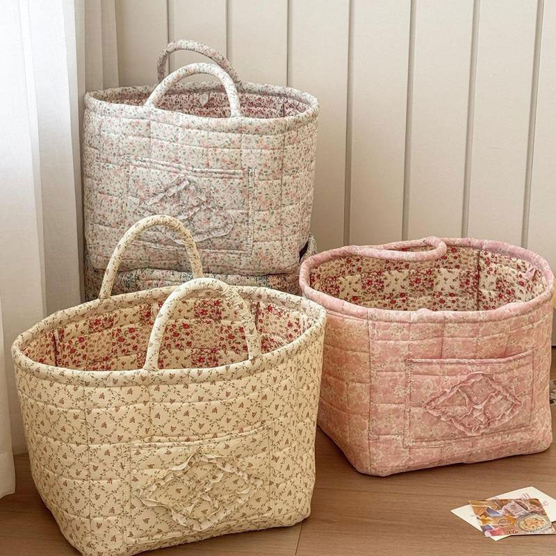 Floral Pattern Foldable Laundry Basket