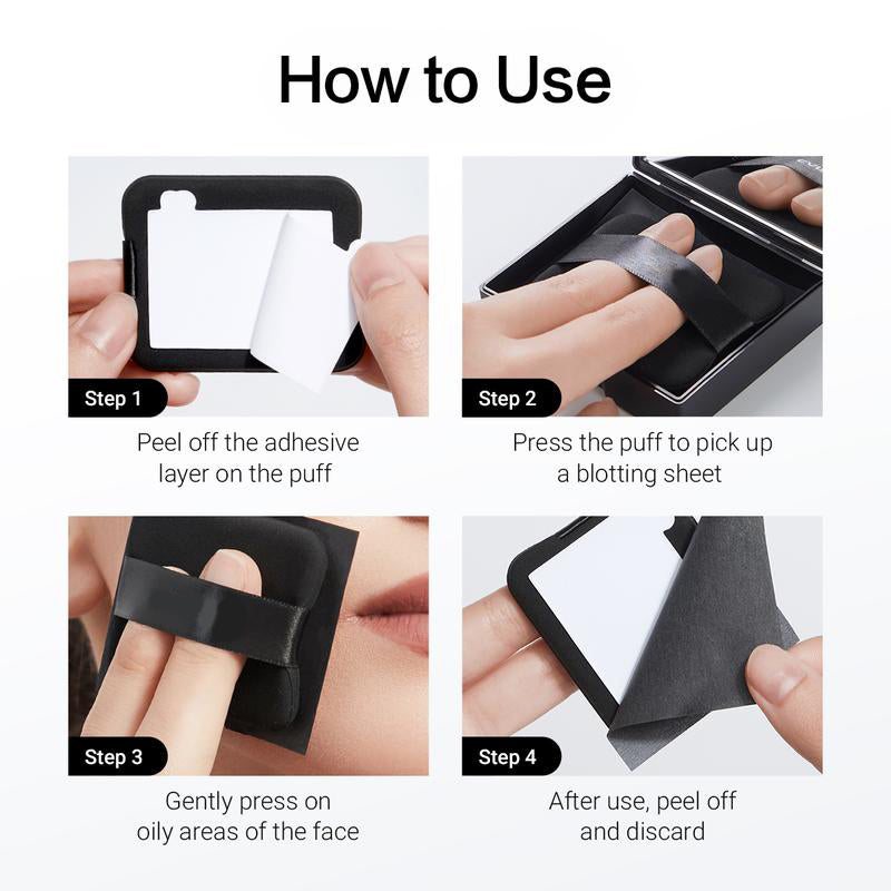 Oil Blotting Sheets for Face with Mirror & Puff