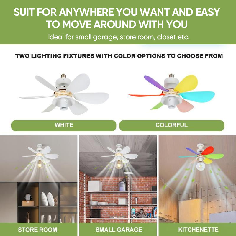 E27 Ceiling Fan Light with Remote Control