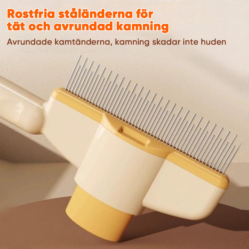 Självrengörande borst för djurvård