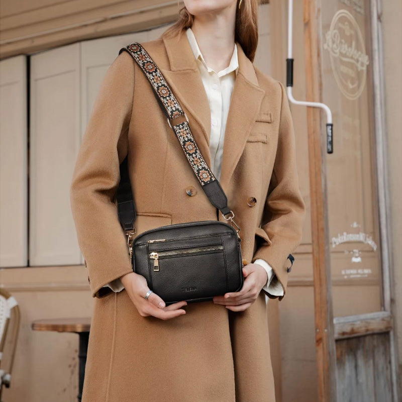 Colorful Straps Crossbody Leather Bags