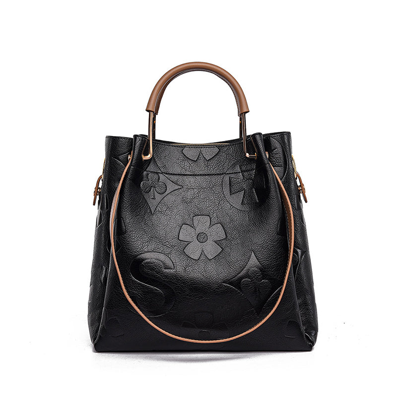 Women's Fashionable Floral Embossed Handbag