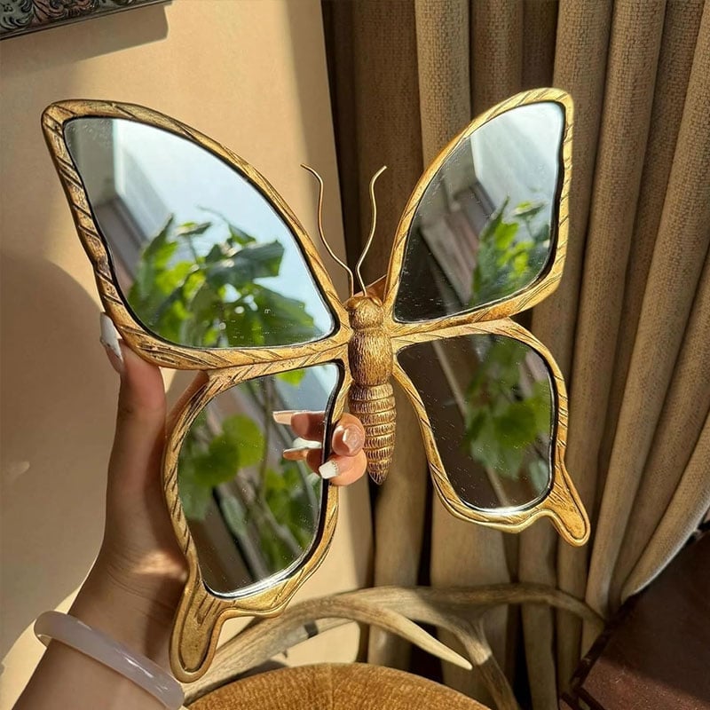 Handcrafted Dragonfly Butterfly Wall Mirror