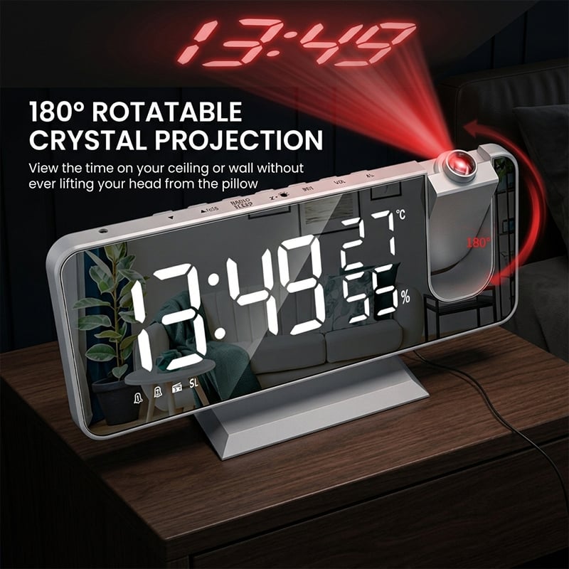 Temperature & Humidity Multifunctional Radio Projection Alarm Clock