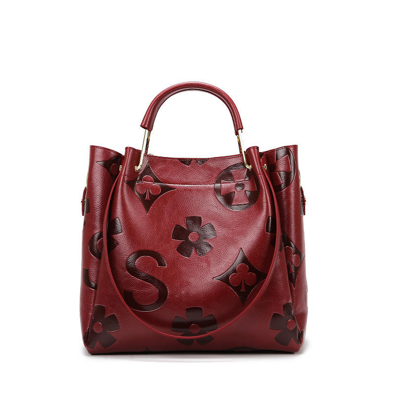 Women's Fashionable Floral Embossed Handbag