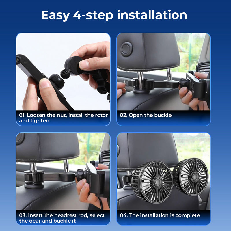 Upgraded Dual Head Mini Usb Car Fan