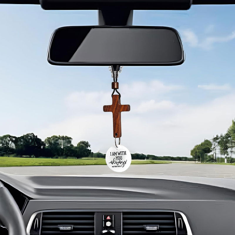Scripture Cross Car Charm