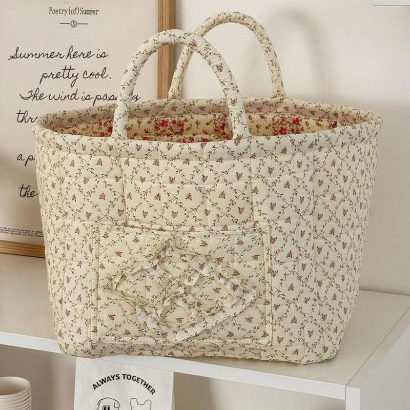 Floral Pattern Foldable Laundry Basket