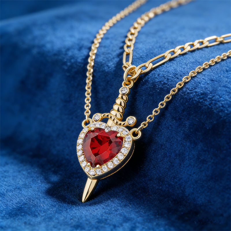 Sword Heart Pendant Necklace