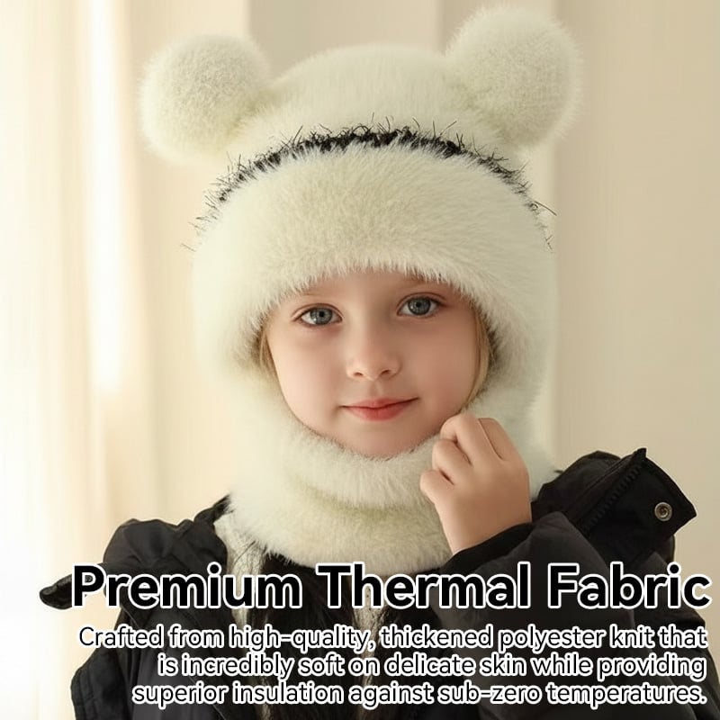 Stylish Bear-Ear Windproof 4-in-1 Kids Winter Hat