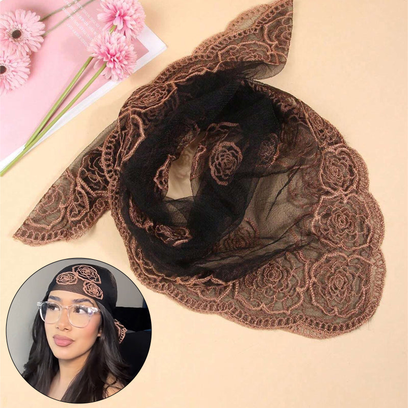 Spring Floral Mesh Scallop Design Bandana