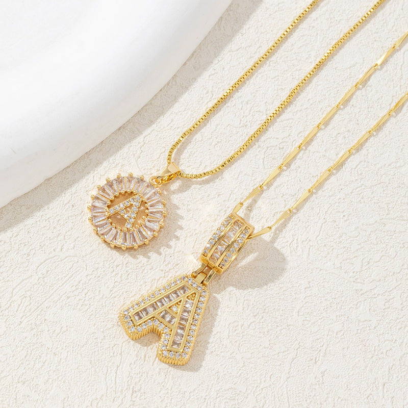 Initial Letter Pendant Necklaces