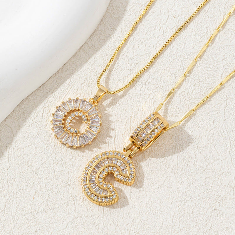 Initial Letter Pendant Necklaces