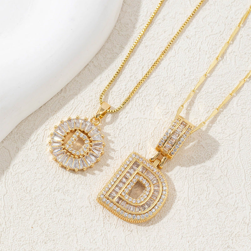 Initial Letter Pendant Necklaces