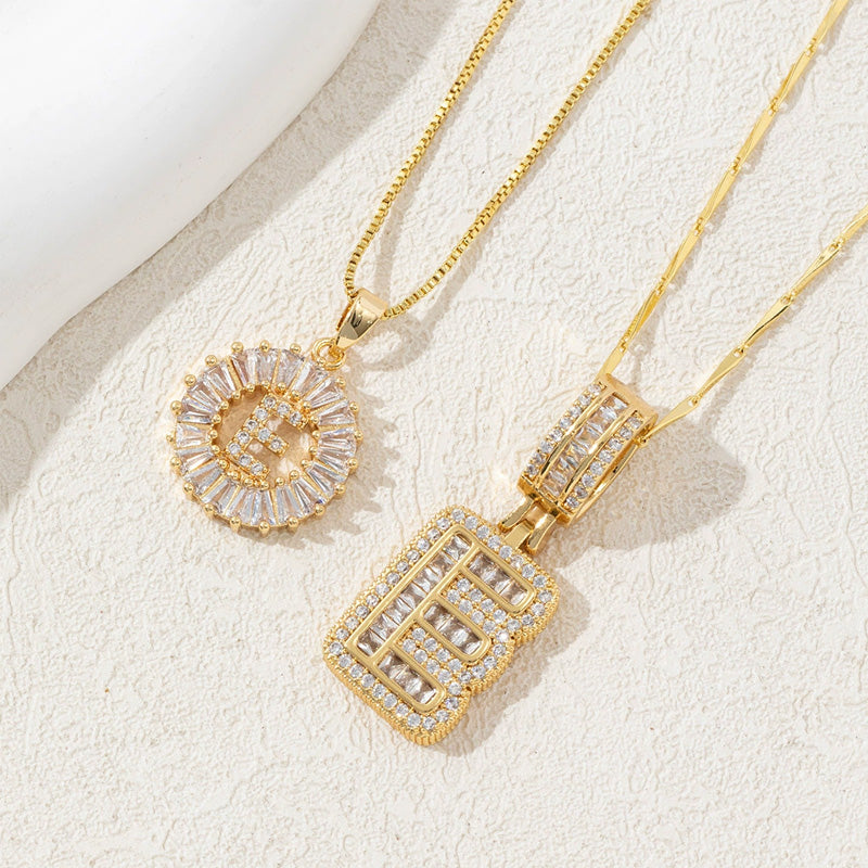 Initial Letter Pendant Necklaces