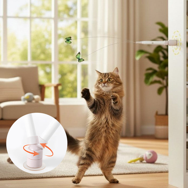 Suction Cup Butterfly Electric Cat Teaser Wand