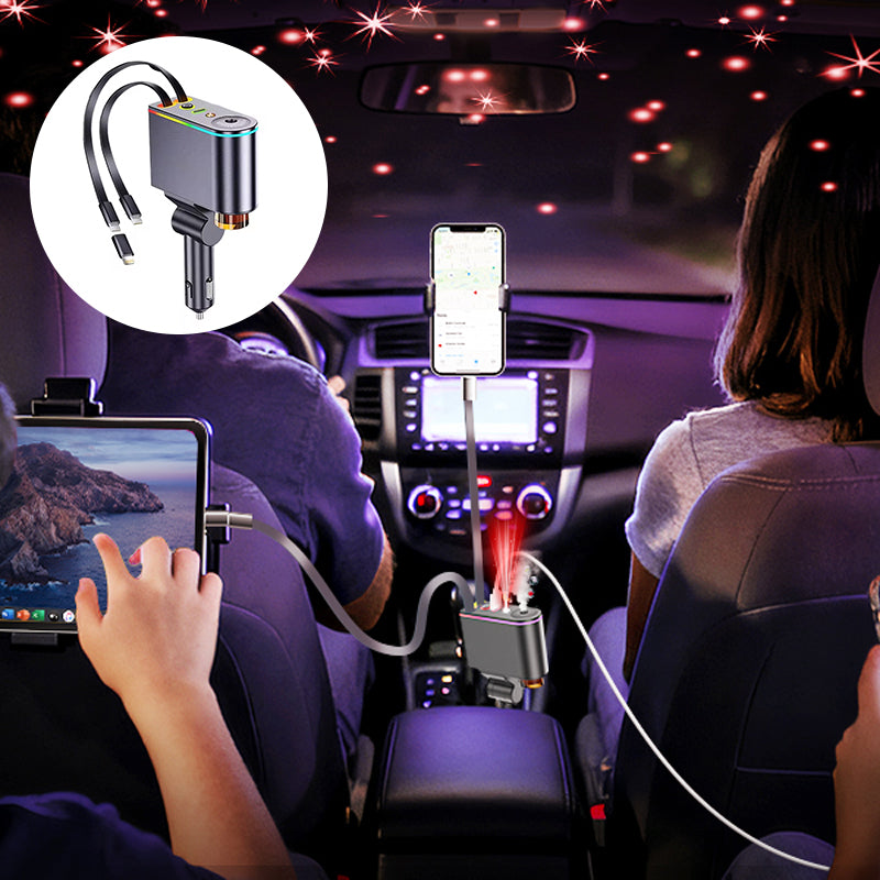 Retractable 5-in-1 Car Charger with Aromatherapy Diffuser
